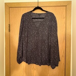 Torrid Tiny Polka Dot Chiffon Blouse